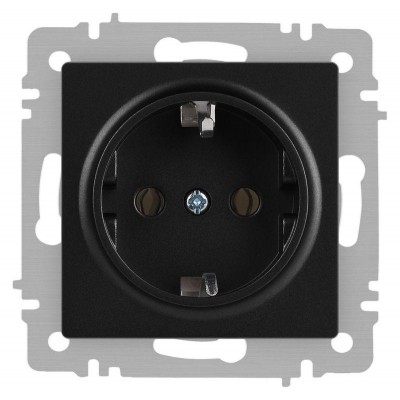 Розетка 1-м СП Accent 6-202-05 16А IP20 250В 2P+E Schuko антрацит Intro Б0063693