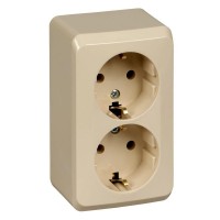 Розетка 2-м ОП Этюд 16А IP20 250В с заземл. без защ. шторок крем. SE PA16-007K Розетка 2-м ОП Этюд 16А IP20 250В с заземл. без защ. шторок крем. SE PA16-007K