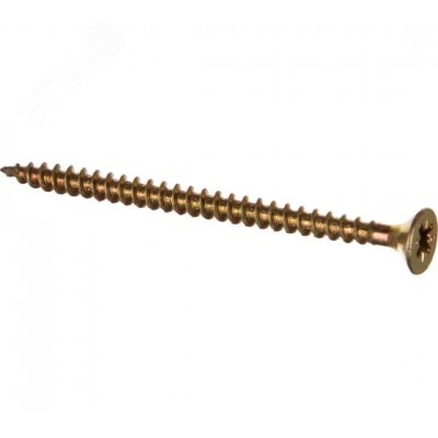 Шуруп универсальный 4х12 потайная головка, остроконечный, желтопассивированный (200шт) - коробка