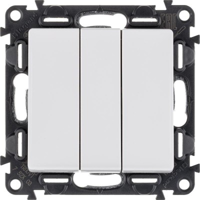 Выключатель 3-кл. СП Valena Life 10А IP20 250В 10AX с лицев. панелью винтов. зажимы механизм бел. Leg 752403