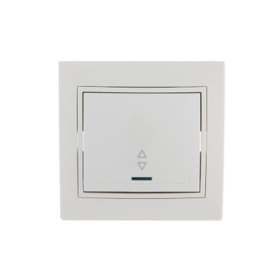 Переключатель проходной 1-кл. СП Mira 10А с подсветкой с бел. вставкой бел. LEZARD 701-0202-114 Переключатель проходной 1-кл. СП Mira 10А с подсветкой с бел. вставкой бел. LEZARD 701-0202-114