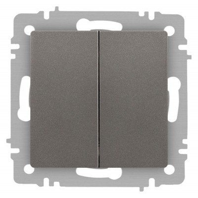 Переключатель 2-кл. СП Accent 6-107-09 10А IP20 250В AL/CU титан Intro Б0063572