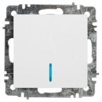 Выключатель 1-кл. СП Accent 6-102-01 10А IP20 250В с подсветкой AL/CU бел. Intro Б0063445