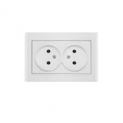 Розетка 2-м СП Бриллиант 16А IP20 без заземл. бел. UNIVersal 7947519