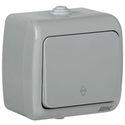 Переключатель проходной 1-кл. 1п ОП Aquatic 10А IP54 ВС-20-1-2-А сер. IEK EVA12-K03-10-54 Переключатель проходной 1-кл. 1п ОП Aquatic 10А IP54 ВС-20-1-2-А сер. IEK EVA12-K03-10-54