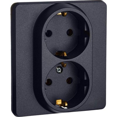 Розетка Inspiria 16А 250В 2х2P+E немецк. стандарт антрацит IEK 673753 Розетка Inspiria 16А 250В 2х2P+E немецк. стандарт антрацит IEK 673753