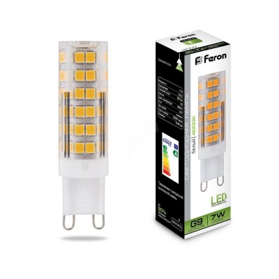 Лампа светодиодная LED 7вт 230в G9 белый капсульная