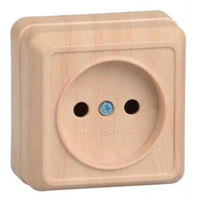 Розетка 1-м ОП Октава 10А IP20 без заземл. сосна IEK ERO10-K03-10-DC Розетка 1-м ОП Октава 10А IP20 без заземл. сосна IEK ERO10-K03-10-DC