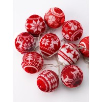 Гирлянда светодиодная "Скандинавский стиль" 2.4м (1.8+0.6м) 10 вязаных декоративн. шаров d6см элементы питания 2хAA (не в компл.) КОСМОС KOCNL-EL165