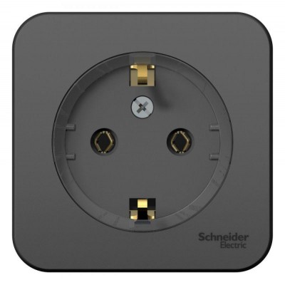 Розетка 1-м ОП Blanca 16А IP20 250В с заземл. без защ. шторок с изолир. пластиной (компакт) антрацит SE BLNRA110116 Розетка 1-м ОП Blanca 16А IP20 250В с заземл. без защ. шторок с изолир. пластиной (компакт) антрацит SE BLNRA110116