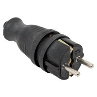 Вилка прямая 16А 2P+PE 230В IP44 каучук PROxima EKF RPS-011-16-230-44-r Вилка прямая 16А 2P+PE 230В IP44 каучук PROxima EKF RPS-011-16-230-44-r