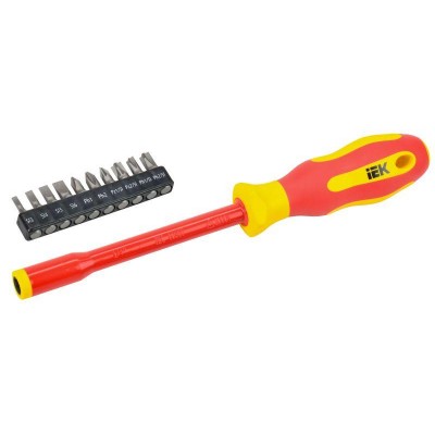 Отвертка диэлектрическая с набором бит Т2 11шт ARMA2L 5 IEK A2L5-SC30-T2-N1-11 Отвертка диэлектрическая с набором бит Т2 11шт ARMA2L 5 IEK A2L5-SC30-T2-N1-11