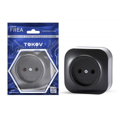 Розетка 1-м ОП Frea 16А IP20 250В без заземл. АБС-пластик карбон TOKOV ELECTRIC TKE-FR-R1-C14 Розетка 1-м ОП Frea 16А IP20 250В без заземл. АБС-пластик карбон TOKOV ELECTRIC TKE-FR-R1-C14