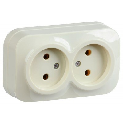 Розетка 2-м ОП GLORY РС22-2-ХК 10А без заземл. крем. IEK ERH20-K33-10 Розетка 2-м ОП GLORY РС22-2-ХК 10А без заземл. крем. IEK ERH20-K33-10