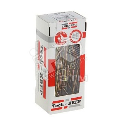 Шуруп универсальный 5х80 потайная головка, остроконечный, желтопассивированный (100шт) - коробка