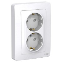Розетка 2-м СП Blanca 16А IP20 250В с заземл. защ. шторки бел. SE BLNRS001121 Розетка 2-м СП Blanca 16А IP20 250В с заземл. защ. шторки бел. SE BLNRS001121