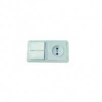 Блок БКВР-038 Бэлла (2-кл. выкл. + розетка) Кунцево 5827