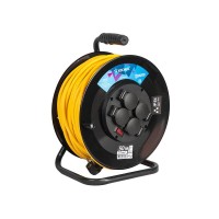 Удлинитель на катушке 4х50м с заземл. 16А IP54 4кВт ПВС 3х2.5 термозащ. КОСМОС YKKsm50m-4g-Z(2.5)IP