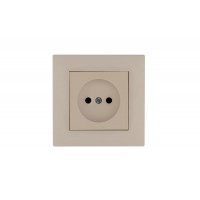 Розетка 1-м Karea RIZZ без заземл. крем Makel 88010022