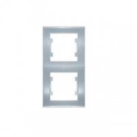 Рамка 2-м Бриллиант верт. серебр. UNIVersal 7949704