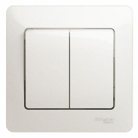 Выключатель 2-кл. СП Glossa 10А IP20 (сх. 5) 10AX в сборе перламутр. SE GSL000652 Выключатель 2-кл. СП Glossa 10А IP20 (сх. 5) 10AX в сборе перламутр. SE GSL000652