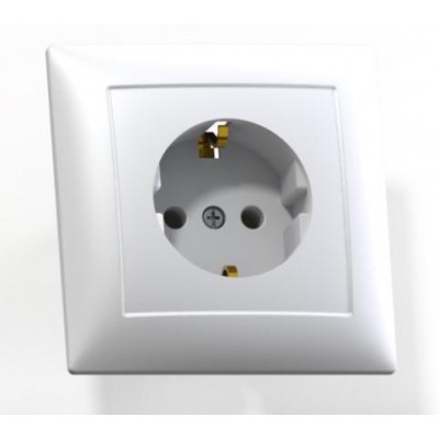 Розетка 1-м СП Селена РС16-370 16А IP20 с заземл. бел. Кунцево 8111