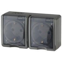 Розетка 2-м ОП Эра Эксперт 11-2403-03 16А IP54 16AX 250В 2х2P+E сер. Эра Б0020717 Розетка 2-м ОП Эра Эксперт 11-2403-03 16А IP54 16AX 250В 2х2P+E сер. Эра Б0020717