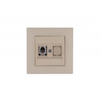Розетка компьютерная CAT 5+гнездо Karea RIZZ крем Makel 88010035 Розетка компьютерная CAT 5+гнездо Karea RIZZ крем Makel 88010035