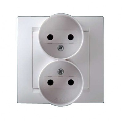 Розетка 2-м СП Simon15 16А IP20 250В без заземл. винт. клеммы бел. Simon 1590457-030 Розетка 2-м СП Simon15 16А IP20 250В без заземл. винт. клеммы бел. Simon 1590457-030