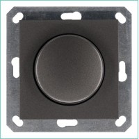 Светорегулятор поворотно-нажимной (диммер) LED 30-400Вт 1gang 2way механизм мокко Jasmart G4012Z