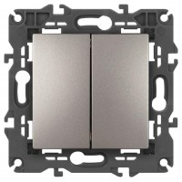 Выключатель 2-кл. Elegance 14-1104-16 250В 10АХ титан Эра Б0065803 Выключатель 2-кл. Elegance 14-1104-16 250В 10АХ титан Эра Б0065803