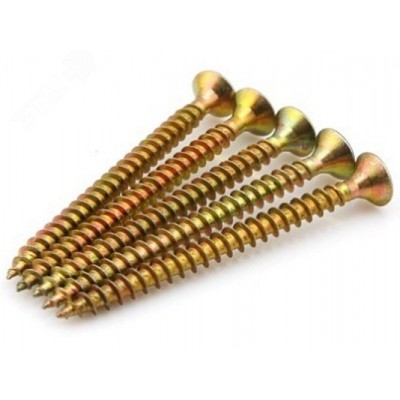 Шуруп универсальный 6х70 потайная головка, остроконечный, желтопассивированный