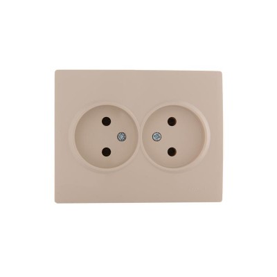 Розетка 2-м СП Karina 16А IP20 без заземл. термопласт крем. LEZARD 707-0300-128B Розетка 2-м СП Karina 16А IP20 без заземл. термопласт крем. LEZARD 707-0300-128B