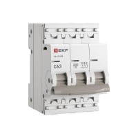 Выключатель автоматический модульный 3п C 63А 6кА ВА 47-63N PROxima EKF M636363C Выключатель автоматический модульный 3п C 63А 6кА ВА 47-63N PROxima EKF M636363C