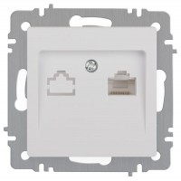 Розетка компьютерная 1-м СП Accent 6-303-01 RJ45 IP20 бел. Intro Б0063624