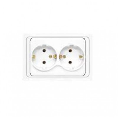 Розетка 2-м СП Валери 16А IP20 с заземл. бел. UNIVersal В0128 Розетка 2-м СП Валери 16А IP20 с заземл. бел. UNIVersal В0128
