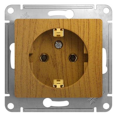 Розетка 1-м СП Glossa 16А IP20 с заземл. механизм дерево дуб SE GSL000543 Розетка 1-м СП Glossa 16А IP20 с заземл. механизм дерево дуб SE GSL000543