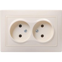 Розетка 2-м СП Кварта 10А IP20 без заземл. без защ. шторок крем. IEK ERK23-K33-10-DM Розетка 2-м СП Кварта 10А IP20 без заземл. без защ. шторок крем. IEK ERK23-K33-10-DM
