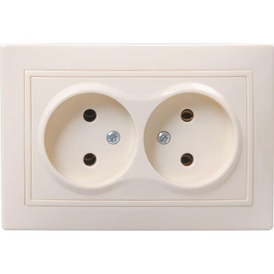 Розетка 2-м СП Кварта 10А IP20 без заземл. без защ. шторок крем. IEK ERK23-K33-10-DM Розетка 2-м СП Кварта 10А IP20 без заземл. без защ. шторок крем. IEK ERK23-K33-10-DM