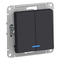 Выключатель 2-кл. СП AtlasDesign 10А IP20 (сх. 5а) 10AX с подсветкой механизм карбон SE ATN001053 Выключатель 2-кл. СП AtlasDesign 10А IP20 (сх. 5а) 10AX с подсветкой механизм карбон SE ATN001053
