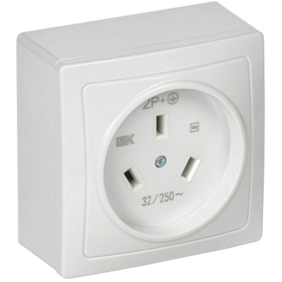 Розетка 1-м ОП Рпл10-К 32А IP20 разборная для плиты с заземл. бел. IEK ERP10-032-K01 Розетка 1-м ОП Рпл10-К 32А IP20 разборная для плиты с заземл. бел. IEK ERP10-032-K01