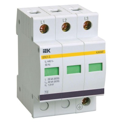 Ограничитель перенапряжения ОПС1-C 3P KARAT IEK MOP20-3-C Ограничитель перенапряжения ОПС1-C 3P KARAT IEK MOP20-3-C