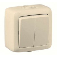 Выключатель 2-кл. ОП Альфа 10А IP44 250В без индикации сл. кость HEGEL ВА10-251-01 Выключатель 2-кл. ОП Альфа 10А IP44 250В без индикации сл. кость HEGEL ВА10-251-01
