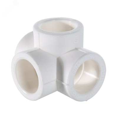 Крестовина 32 двухплоскостная полипропиленовая PPR белая