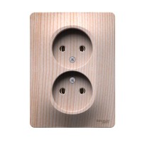 Розетка двойная Glossa 16А без заземл. в сборе сосна SE GSL001520 Розетка двойная Glossa 16А без заземл. в сборе сосна SE GSL001520