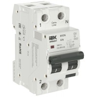 Выключатель автоматический дифференциального тока АВДТ B10N 1P+NP C6 30мА тип A (36мм) ARMAT IEK AR-B10N-1N-C006A030