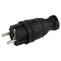 Вилка каучуковая с заземл. прям. 16А IP44 черн. Эра Б0044540 Вилка каучуковая с заземл. прям. 16А IP44 черн. Эра Б0044540