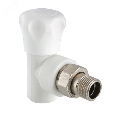 Клапан для радиатора 25x3/4' угловой полипропиленовый PPR белый