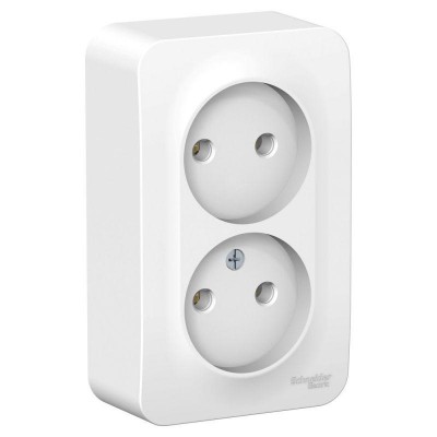 Розетка 2-м ОП Blanca 16А IP20 250В без заземл. без защ. шторок с изолир. пластиной бел. SE BLNRA000211 Розетка 2-м ОП Blanca 16А IP20 250В без заземл. без защ. шторок с изолир. пластиной бел. SE BLNRA000211
