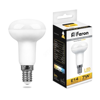 Лампа светодиодная LED зеркальная 7вт Е14 R50 теплый